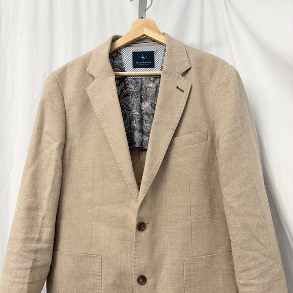 Tailorbyrd Linen Blend Blazer 40R Sport Coat Jacket Textured Unstructured - Picture 9 of 12